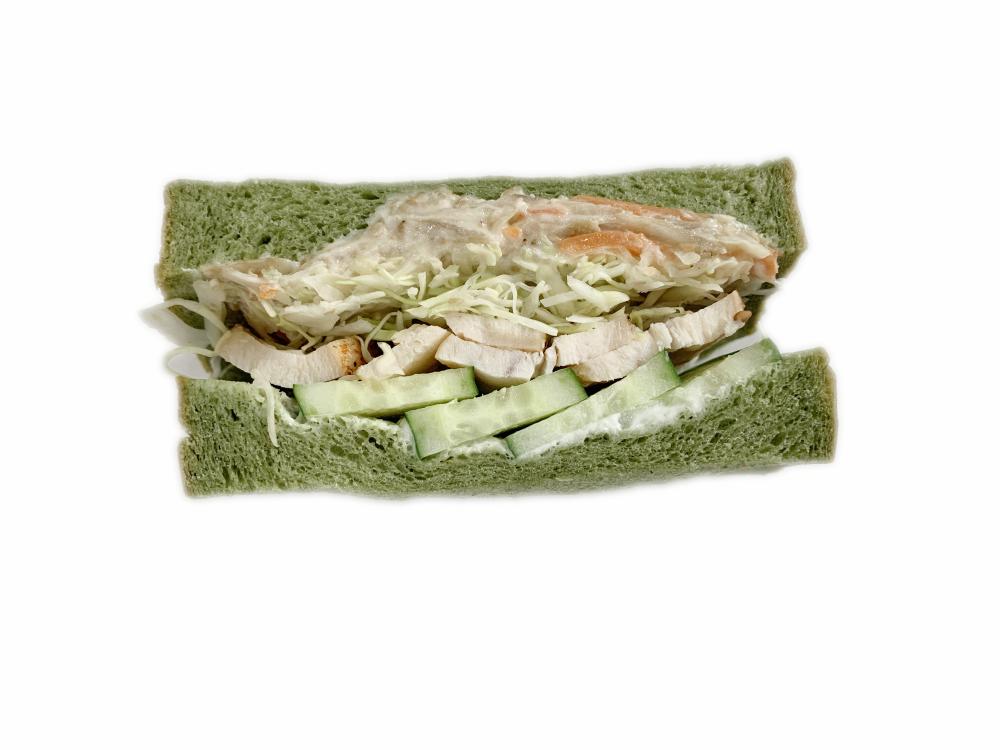 【並柳店限定】よもぎ食パンのシャキシャキサラダサンド