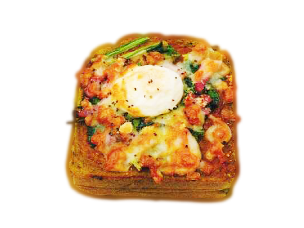 ほうれん草食パンの贅沢ピザトースト