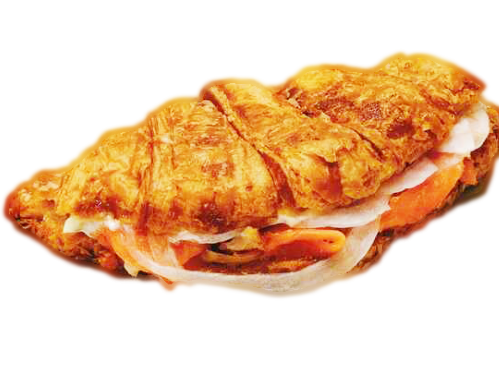 スモークサーモンのクロワッサンパニーニ